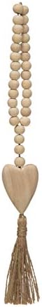 Creative Co-Op Heart Pendant with Jute Tassel