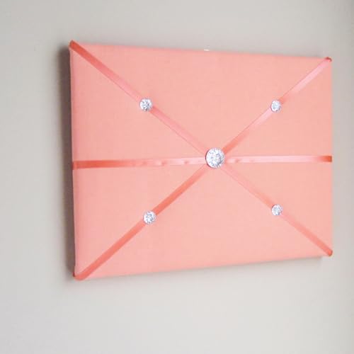 11x14 French Memory Board with Creamsicle Orange Peach Bow