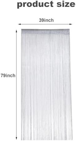 Beaded Door Curtain 79x39 Inch Grey Decorative Curtain