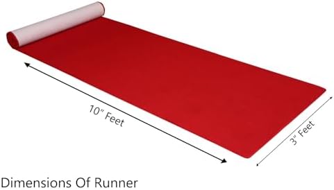 Gomoly 3 Ft x 10 Ft Red Carpet Runner 1400 GSM
