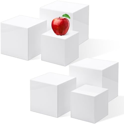 6 Pcs Acrylic Display Riser Cases with Hollow Bottoms