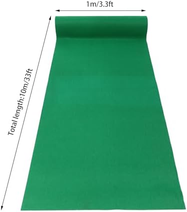 Extra Thick Carpet Runner 3x33 ft Green Aisle Rug with Double Side Tape