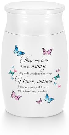 SOITIS Butterfly Urn 27 White Aluminum Cremation Keepsake