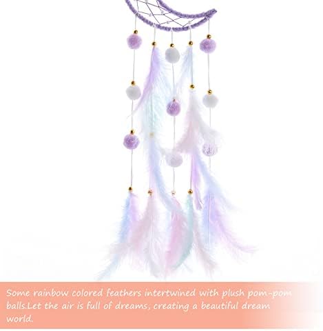Pretty Jolly Purple Moon Kids Dream Catcher Wall Decor