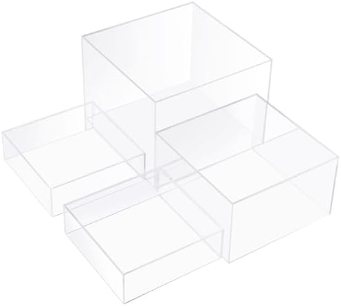 Set of 4 Acrylic Cube Display Box Risers