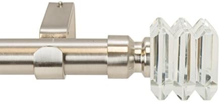 Meriville Lione 1-Inch Curtain Rod with Crystal Finial