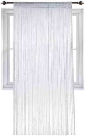 Beaded Door Curtain 79x39 Inch Grey Decorative Curtain