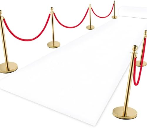 VOK White Aisle Runner Carpet Rug for Weddings 3x15 ft