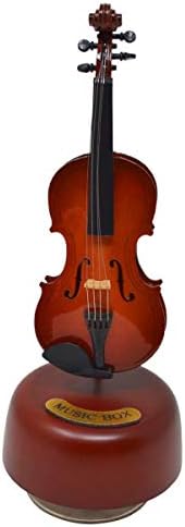 Violin Music Box With Rotating Musical Base Miniature Art Gift