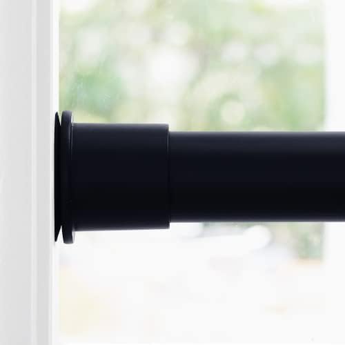 NICETOWN Adjustable Tension Curtain Rod 28 to 48 Black