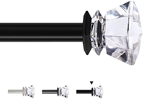 HVERSAILTEX Matte Black Window Rod Set 34 Inch Diameter