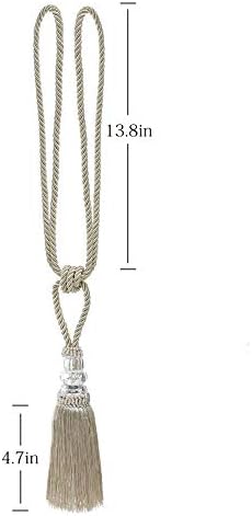 BEL AVENIR 4 Pack Crystal Curtain Tiebacks