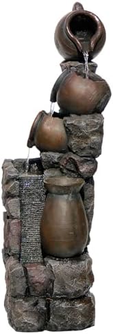 4567 In Tall Water Fountain With 5 Tier Planter Pot