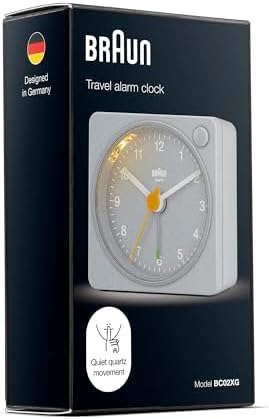 Braun Classic Travel Analogue Alarm Clock with Snooze and Light