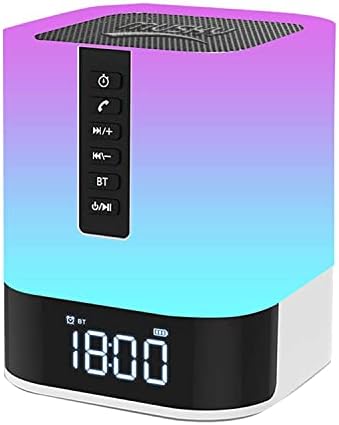Aisuo Multifunction Bedside Lamp with Bluetooth Speaker and Digital Calendar Alarm Clock