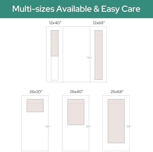 HOMEIDEAS Natural Linen French Door Curtains 1 Panel W26 x L68 Inch