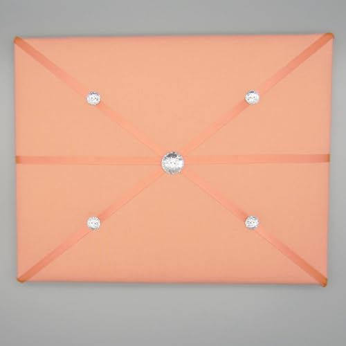 11x14 French Memory Board with Creamsicle Orange Peach Bow