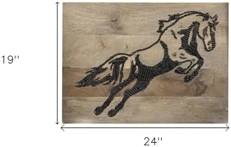 19 X 24 Black And Brown Horse Wall Sculpture