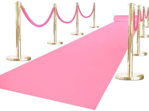Pink Carpet Runner for Party 160 GSM Felt Runway Rug 3x15 ft