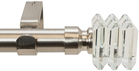 Meriville Lione 1-Inch Curtain Rod with Crystal Finial