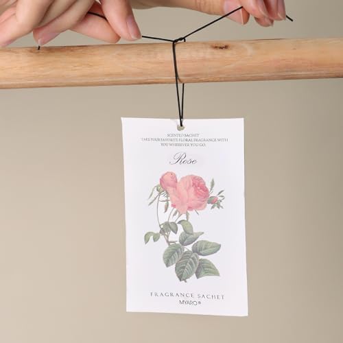 MYARO 12 Rose Scented Sachets for Drawers and Closets