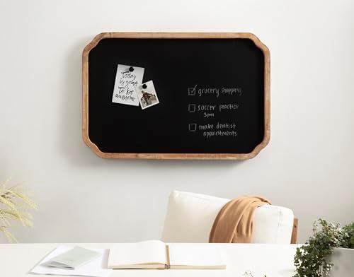 Kate and Laurel Marston Magnetic Chalkboard 20x30 Rustic Brown