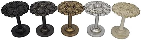 MERIVILLE 2 Pack Fleur Window Drapery Medallion Holdbacks Bronze with Gold