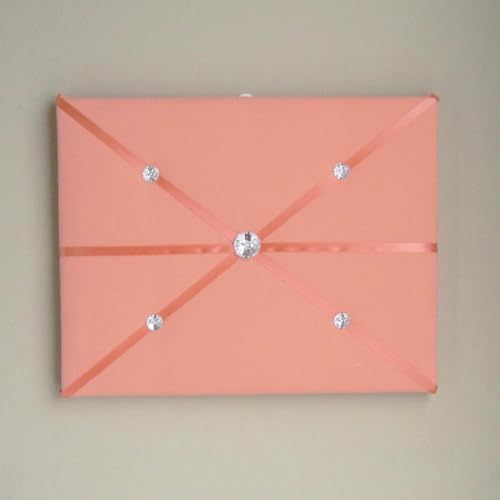 11x14 French Memory Board with Creamsicle Orange Peach Bow
