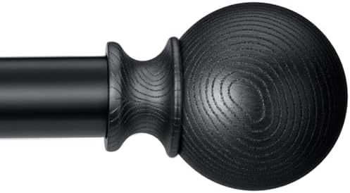 BRIOFOX Black Curtain Rods 66-120 Inch 1 Inch Diameter Heavy Duty