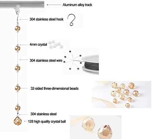 ZHOUXIAO Glass Crystal Beaded Curtain Divider Panels for Doorways