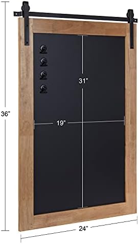 Kate and Laurel Samuels Wood Framed Chalkboard 24x36 Rustic Brown Magnetic