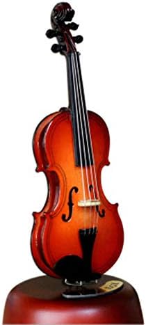 Violin Music Box With Rotating Musical Base Miniature Art Gift