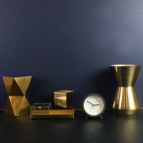 NEWGATE Fred Alarm Clock Modern Barrel Design Chocolate Brown