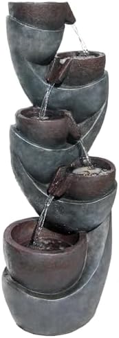 Modern Floor Standing Water Feature with LED Light