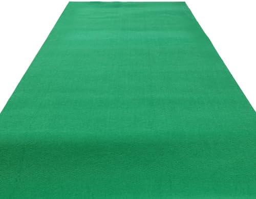 Extra Thick Carpet Runner 3x33 ft Green Aisle Rug with Double Side Tape