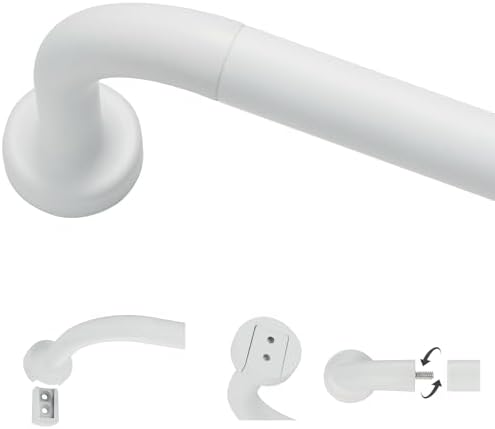 Matte White Curtain Rods 28-48 Inches Single Rod