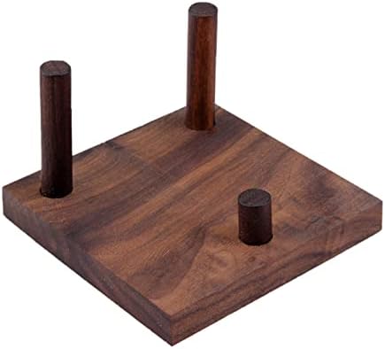 Mineral Display Frame with Wooden Base and Three Peg Easel Stand