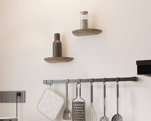QsQueen Solid Wood Half Round Floating Wall Shelves