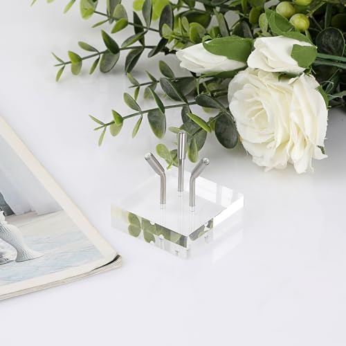 Hipiwe Acrylic Display Easel Stand for Fossils and Minerals Medium Silver