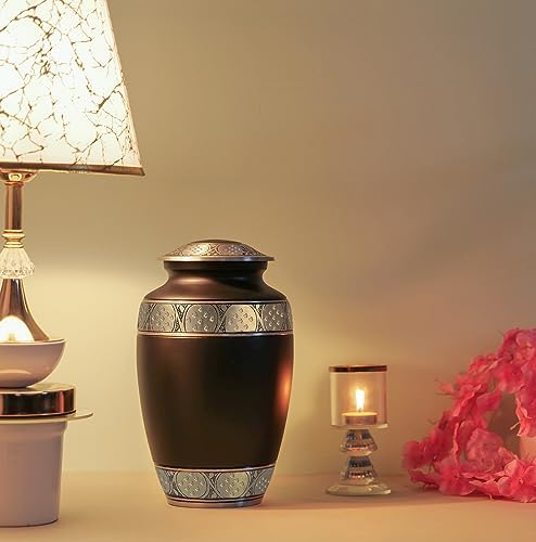 Yatskia Black Large Metal Urn for Adult Ashes