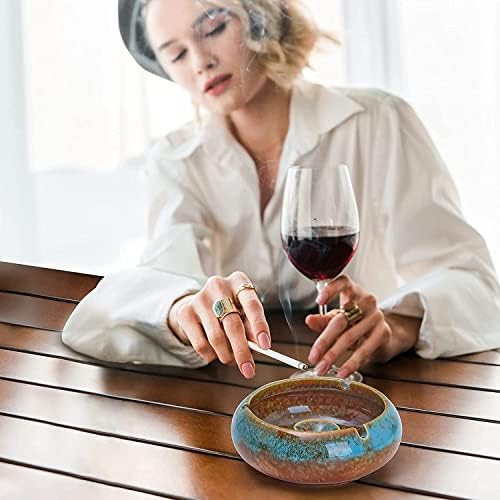 RONXS Ceramic Ashtray with Lid for Outdoor Use