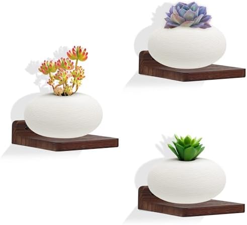 NIUBEST Small Floating Shelf Set of 3 Dark Walnut