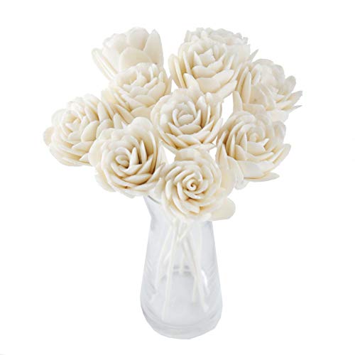 10 Damask Rose Sola Flower Reed Diffuser Set by Plawanature