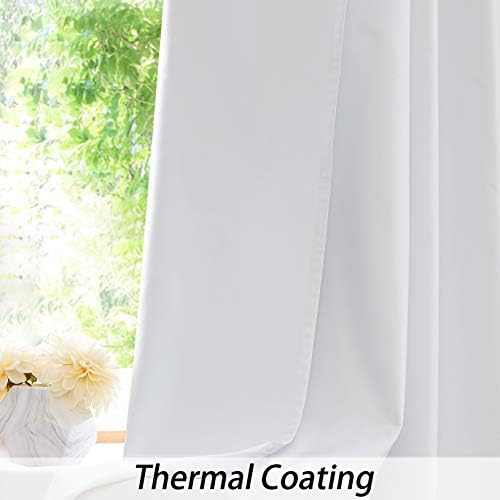 White Full Blackout Curtain Liner Panel Rod Pocket for Bedroom