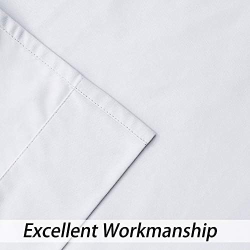 White Full Blackout Curtain Liner Panel Rod Pocket for Bedroom