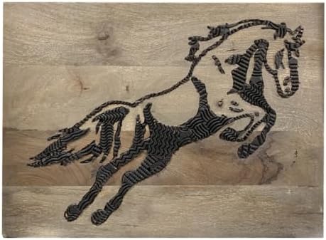 19 X 24 Black And Brown Horse Wall Sculpture