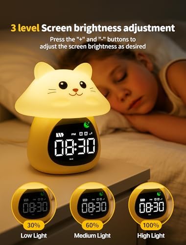 MASHI Mushroom Alarm Clock for Kids