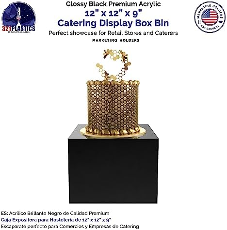 12 Inch Acrylic Riser Display Box with One Open Side