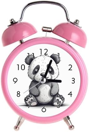 HKYFC Panda Bear Alarm Clock Retractable Silent