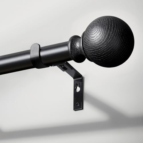 BRIOFOX Black Curtain Rods 66-120 Inch 1 Inch Diameter Heavy Duty